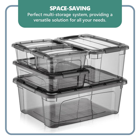 Tribello 12.5-quart bin interior space measured at 14 by 10.5 by 5.5 inches.