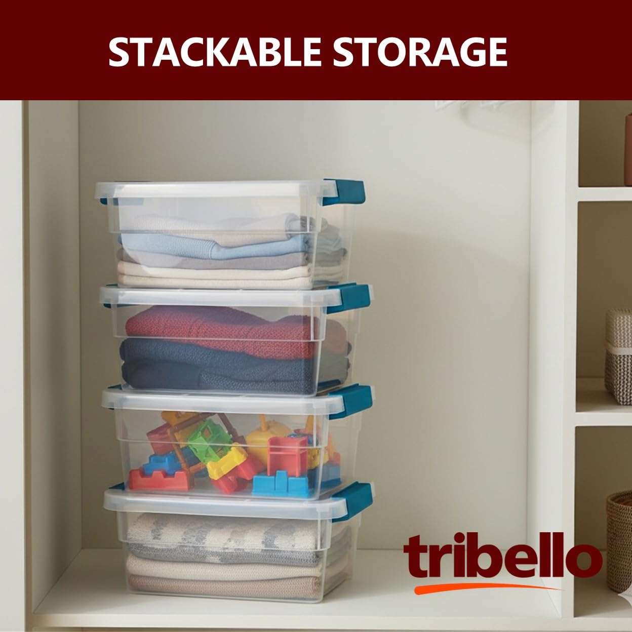 Tribello buckle-latch lid keeps contents secure during transport