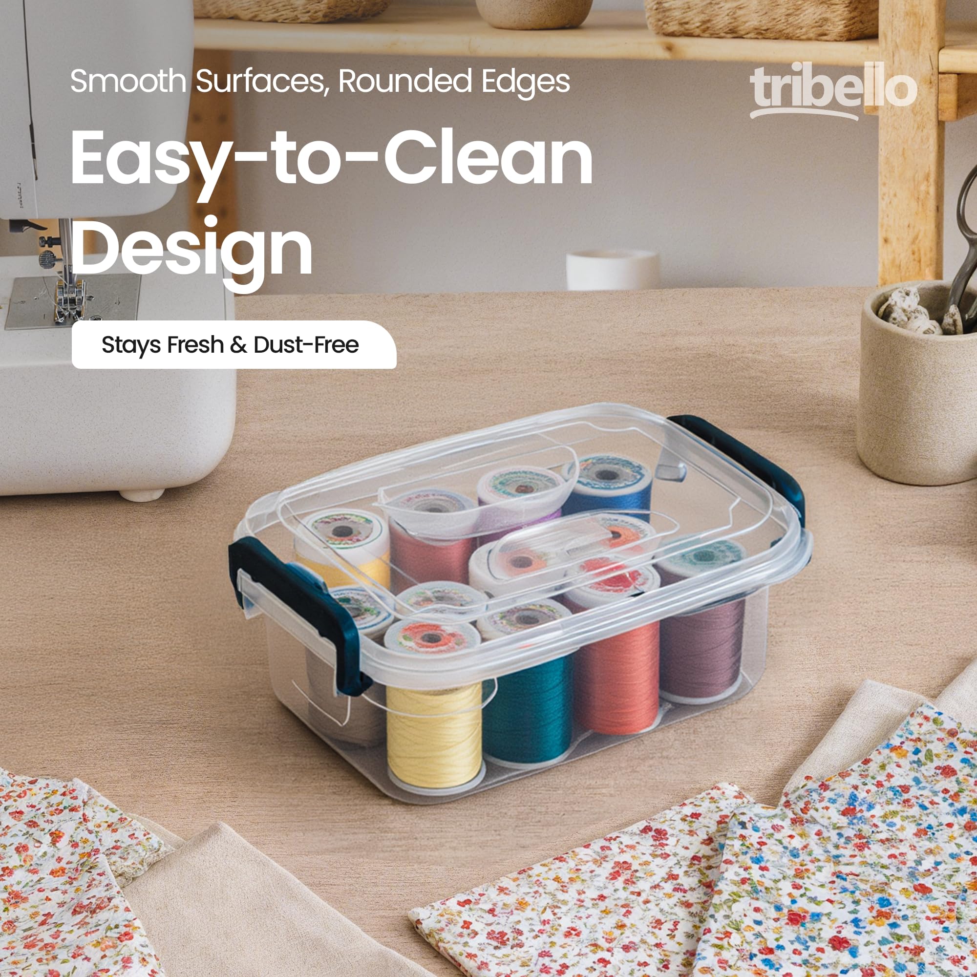 Tribello four-pack storage containers neatly stacked.
