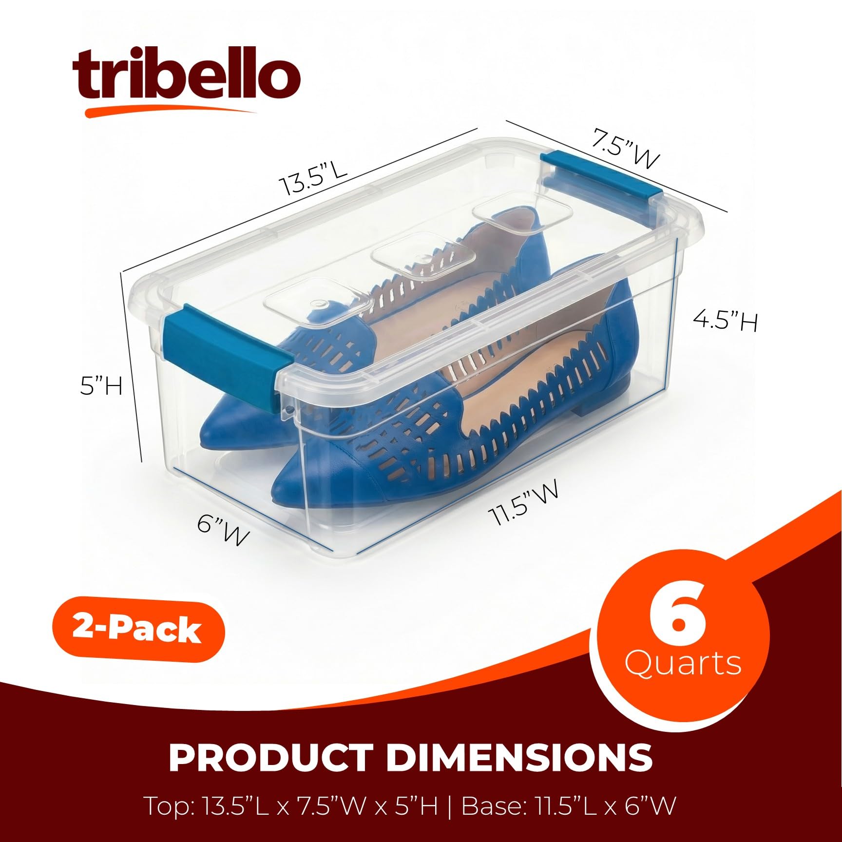 Tribello stackable storage bin with lid demonstrates space-saving design.
