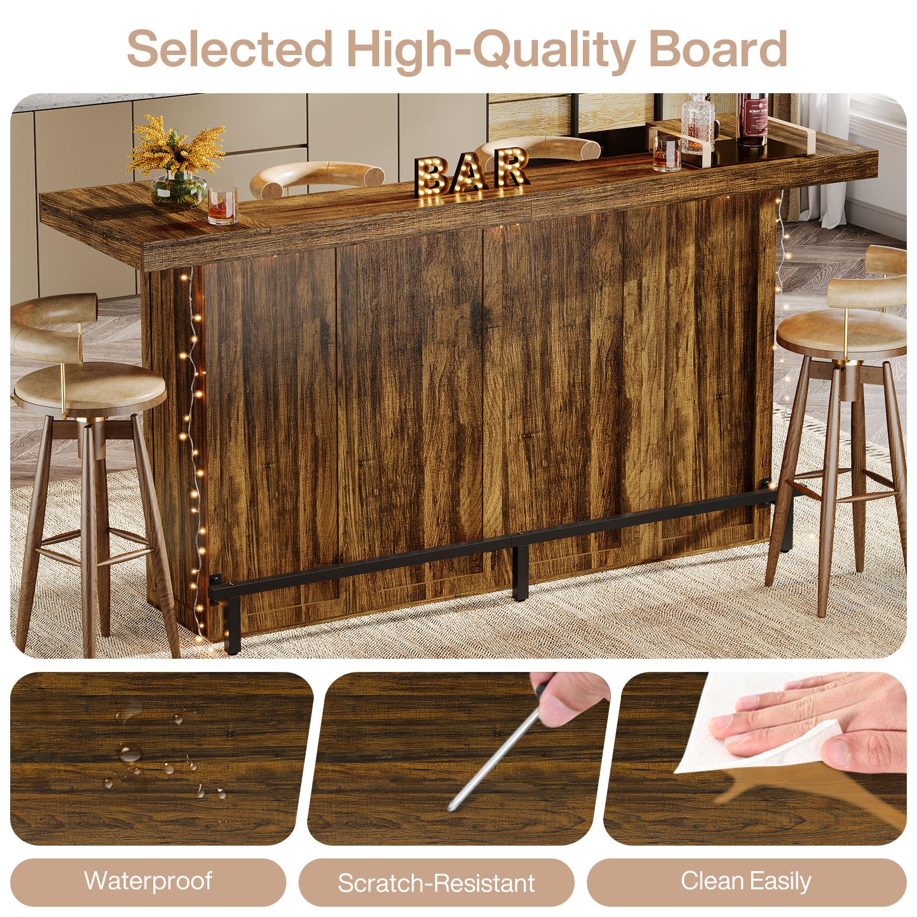 Tribesigns indoor pub-style bar table suitable for kitchen and dining areas