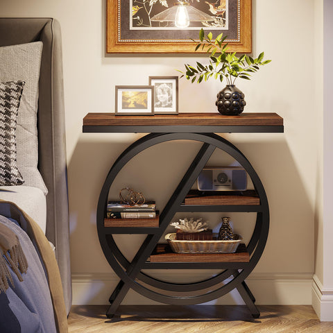 Tribesigns industrial frame and wood top blend rustic warmth with modern geometry