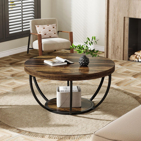 Tribesigns round coffee table assembly instructions for fast, tool-friendly setup.