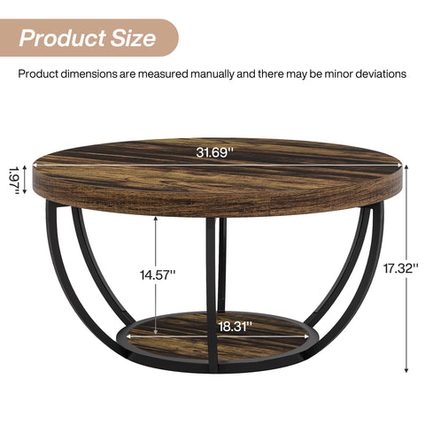 Tribesigns round coffee table decor display with elegant accents.