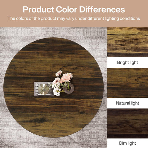 Tribesigns round coffee table suited for dining or office spaces.