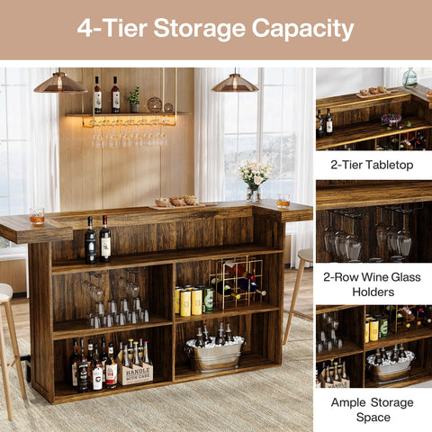 Tribesigns rustic wood finish adds warm style to any room
