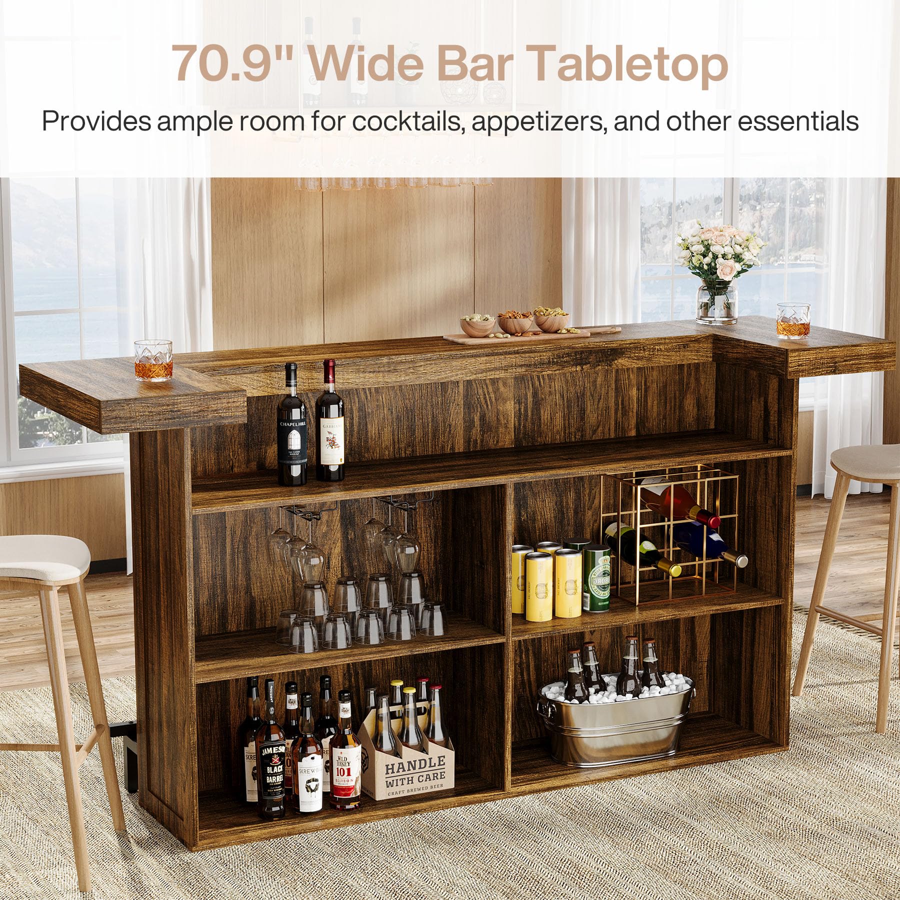 Tribesigns sturdy wooden construction supports items without sagging