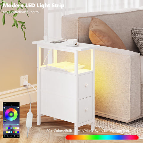 TRIFEBLE end table charging station with outlets and USB ports for easy device charging.
