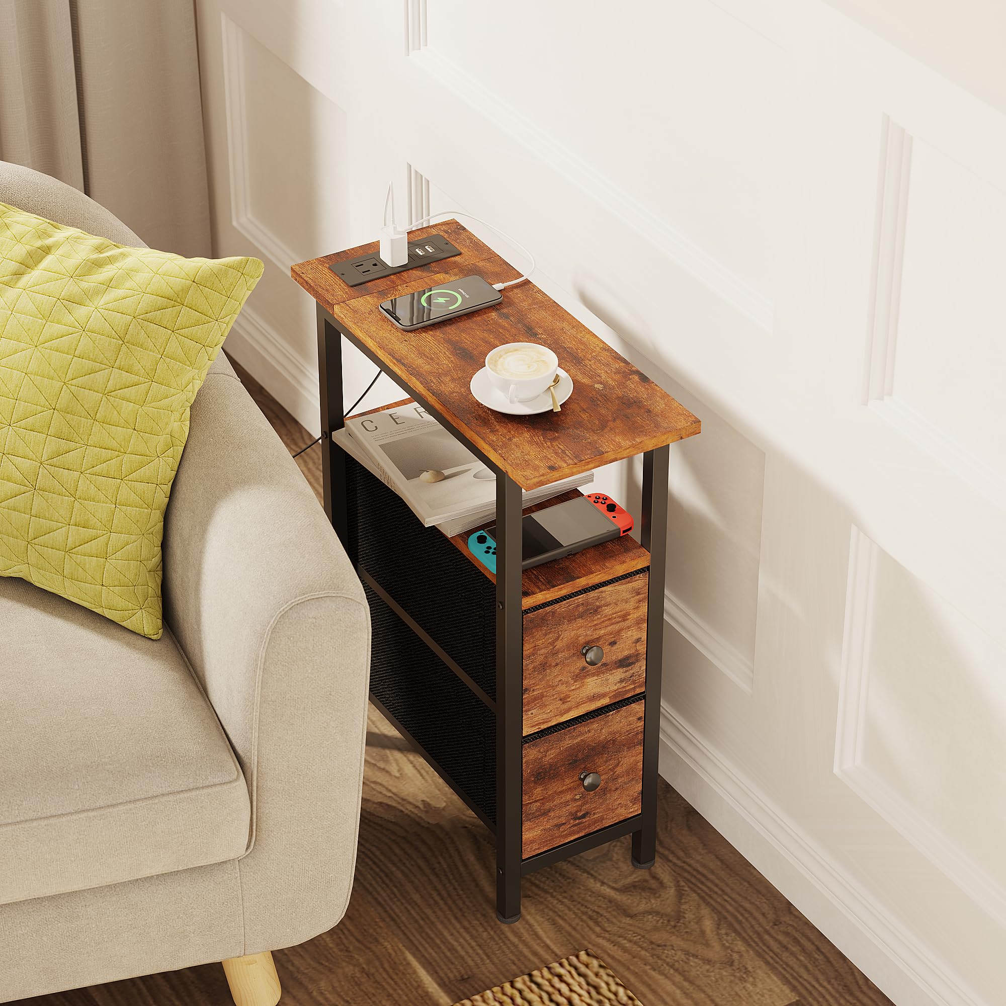 TRIFEBLE end table includes a 4.9 ft cord for flexible charging