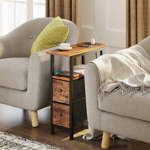 TRIFEBLE narrow side table with two drawers keeps compact living spaces organized