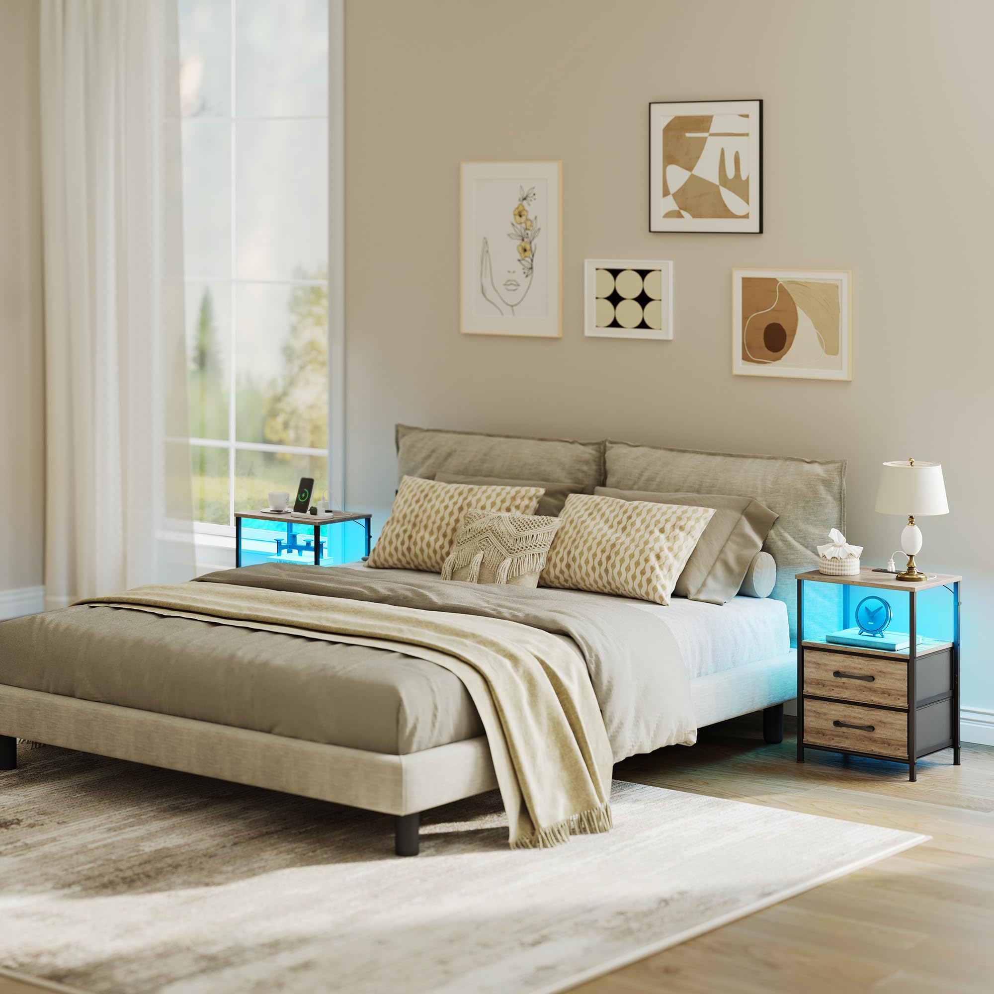 TRIFEBLE nightstand LED strip providing vibrant mood lighting