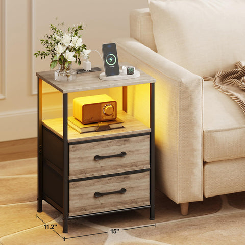 TRIFEBLE nightstand solid structure with steel frame for durability