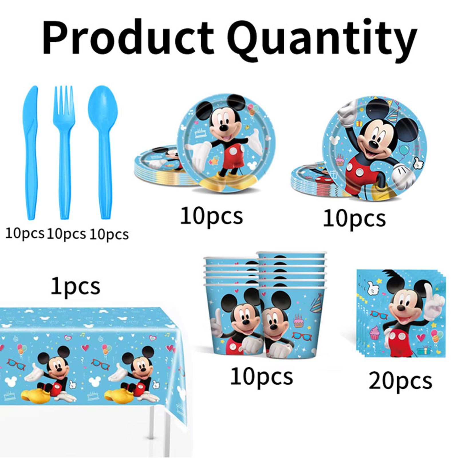 Trifoot cartoon birthday tablecloth blue to protect surfaces.