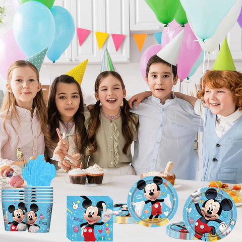Trifoot cartoon birthday tableware blue cups for mess-free sipping at parties.