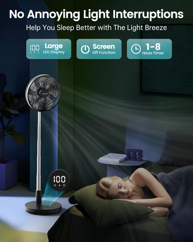 TriPole 44.4Wh battery charges in 4 hours for extended cordless cooling.