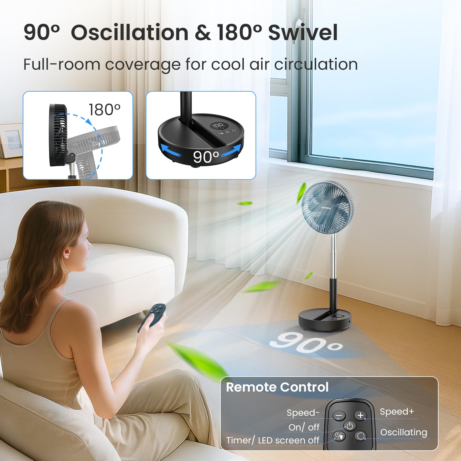 TriPole remote control use demonstrates convenient operation from a distance.