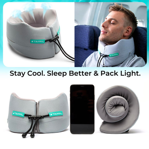 TripPal enables up to 8 hours of upright sleep with minimal neck pain.