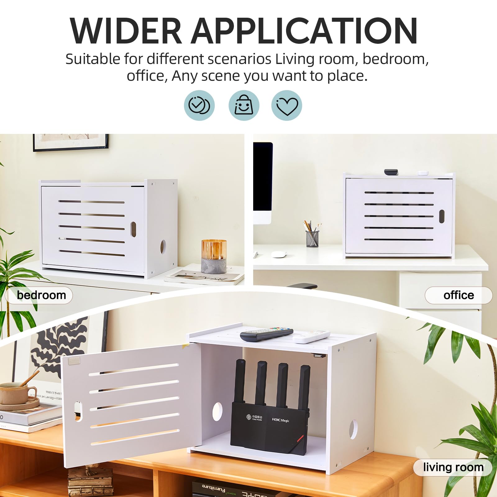 Tristcily router storage cabinet durable PVC construction handles daily use.