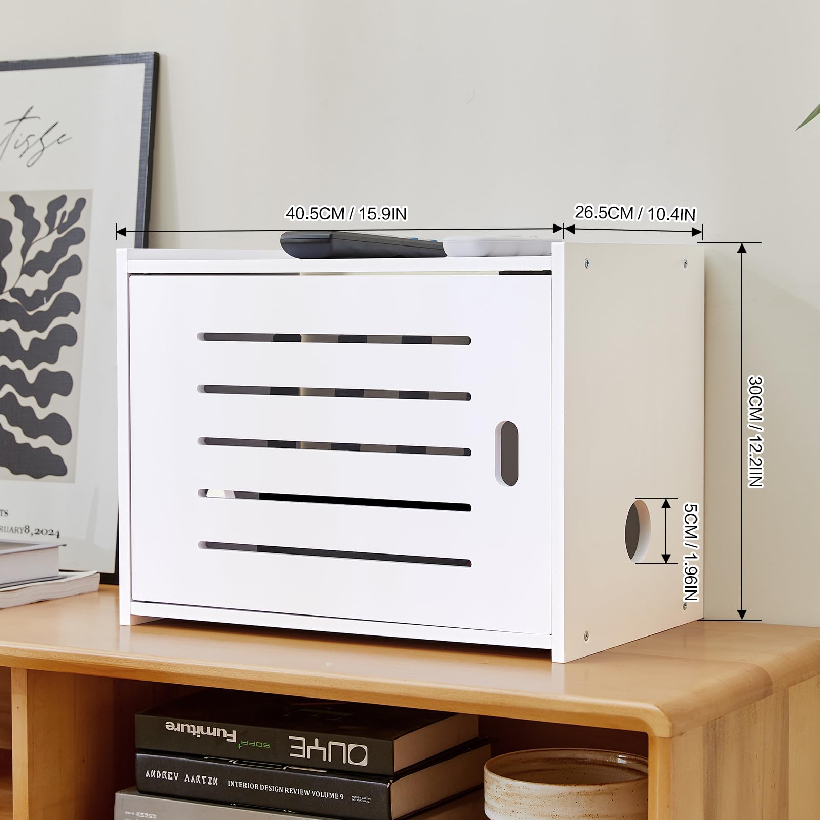 Tristcily router storage cabinet wall mount saving desk space.
