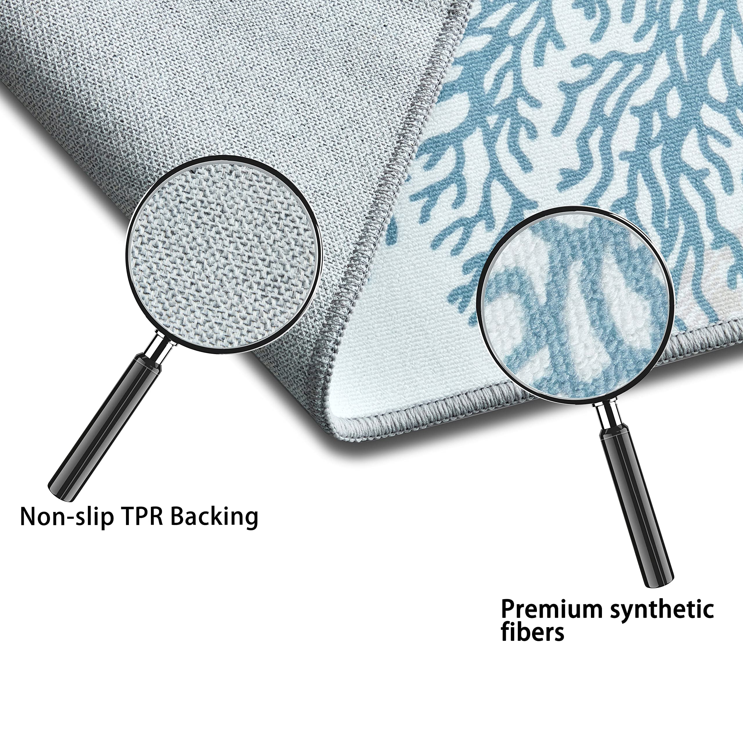 Tritard coastal area rug entryway mat helps define small spaces