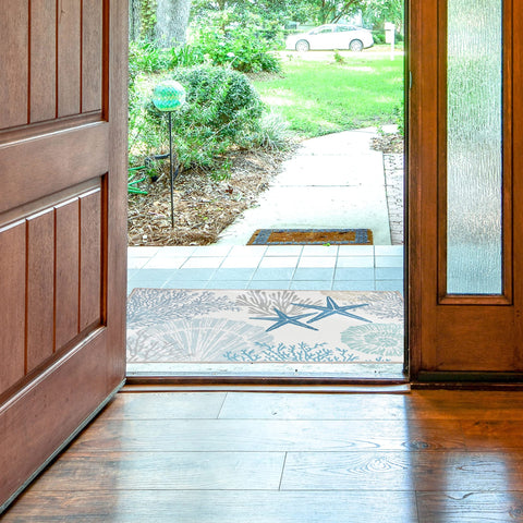 Tritard coastal area rug non-slip back keeps rug in place on various floors