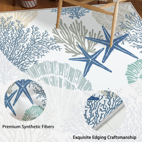 Tritard machine washable coastal rug makes cleaning quick and simple after daily use.