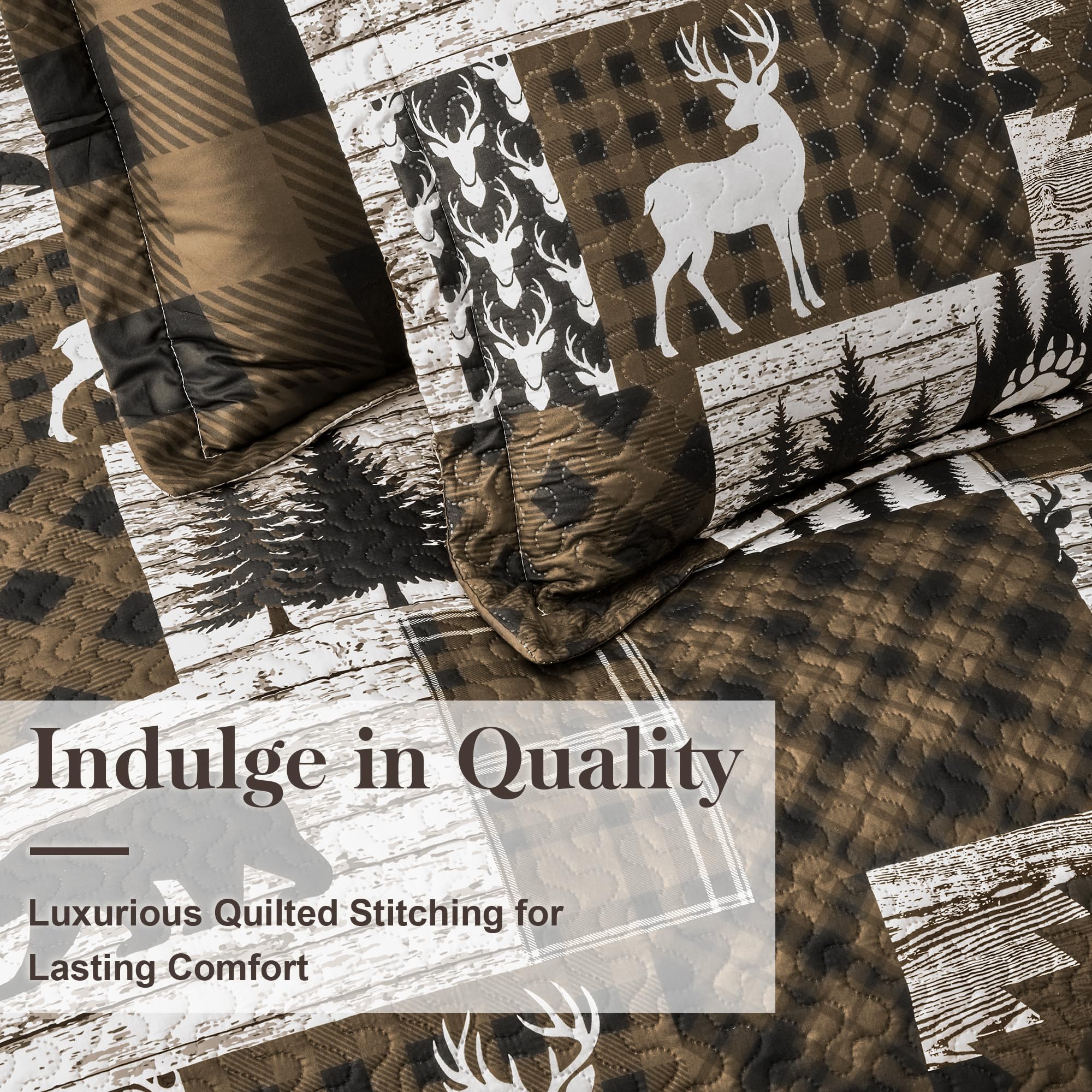 Tritard decor-ready quilt enhances rustic living rooms and bedrooms.