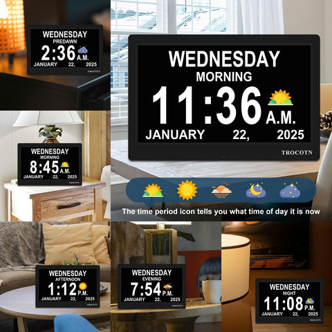 TROCOTN Dementia Clocks with 5-color display boosts visibility