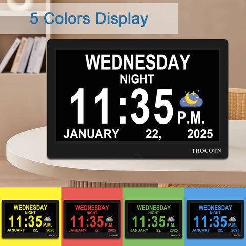 TROCOTN Dementia Clocks automatic dimming for gentle night viewing