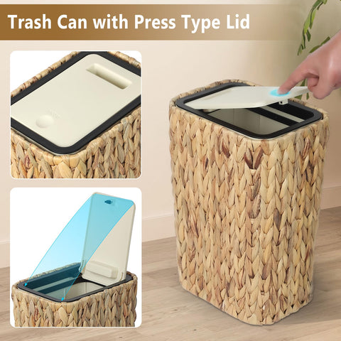 Trongee Boho Trash Can lid demonstrates dog-proof design