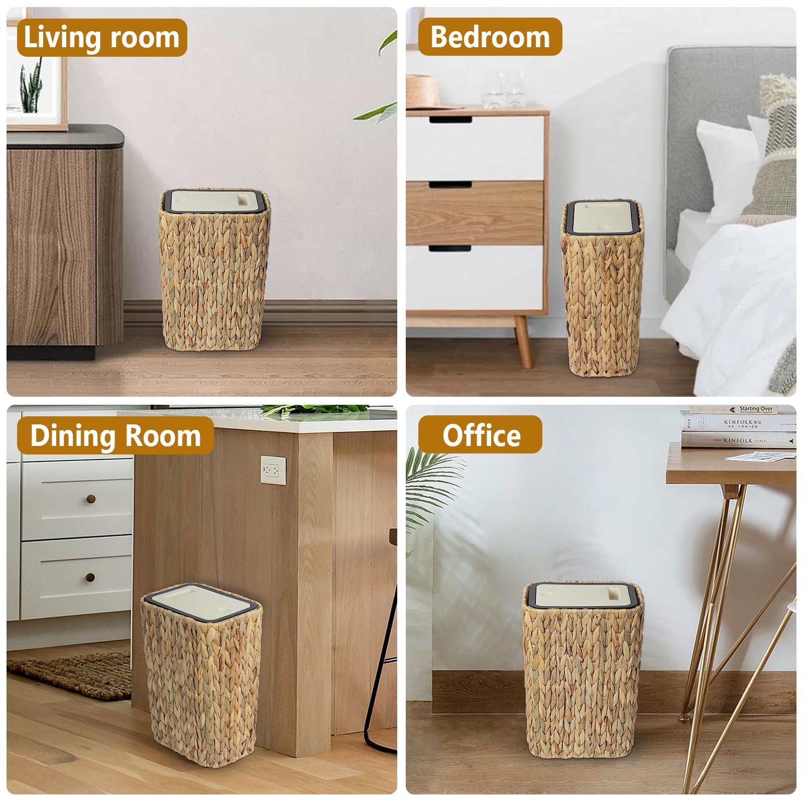 Trongee Boho Trash Can surface is easy to wipe clean