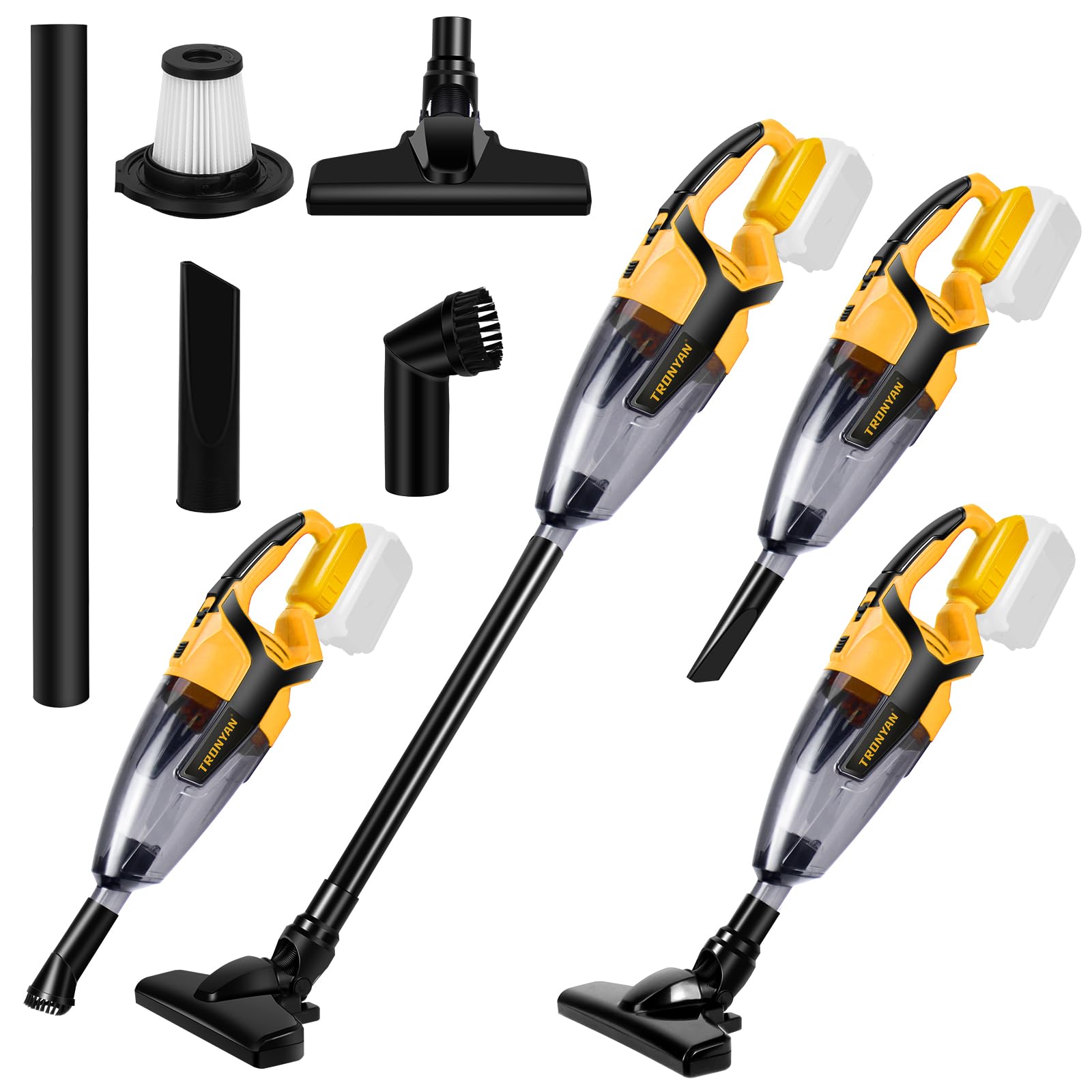 TRONYAN cordless vacuum cleaning car interiors and upholstery with ease.