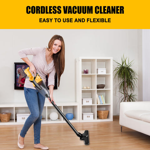 TRONYAN cordless vacuum with three heads and extension for tight corners.