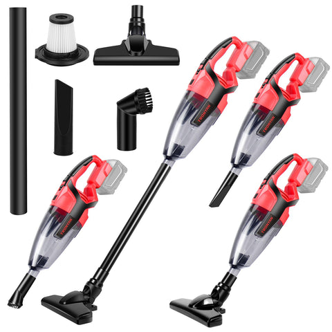 TRONYAN includes three heads and extension rod for stairs and car cleaning