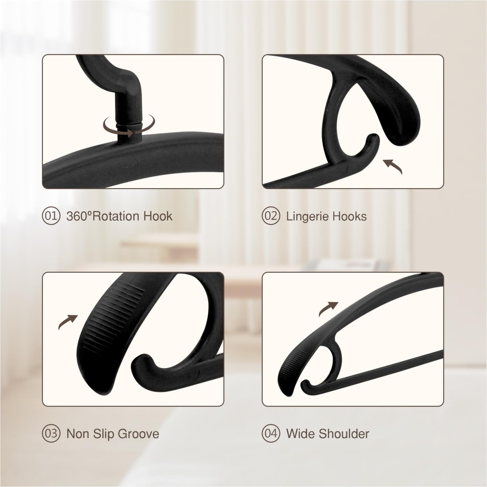 Trrcylp lingerie hooks coat hanger organizes belts and scarves