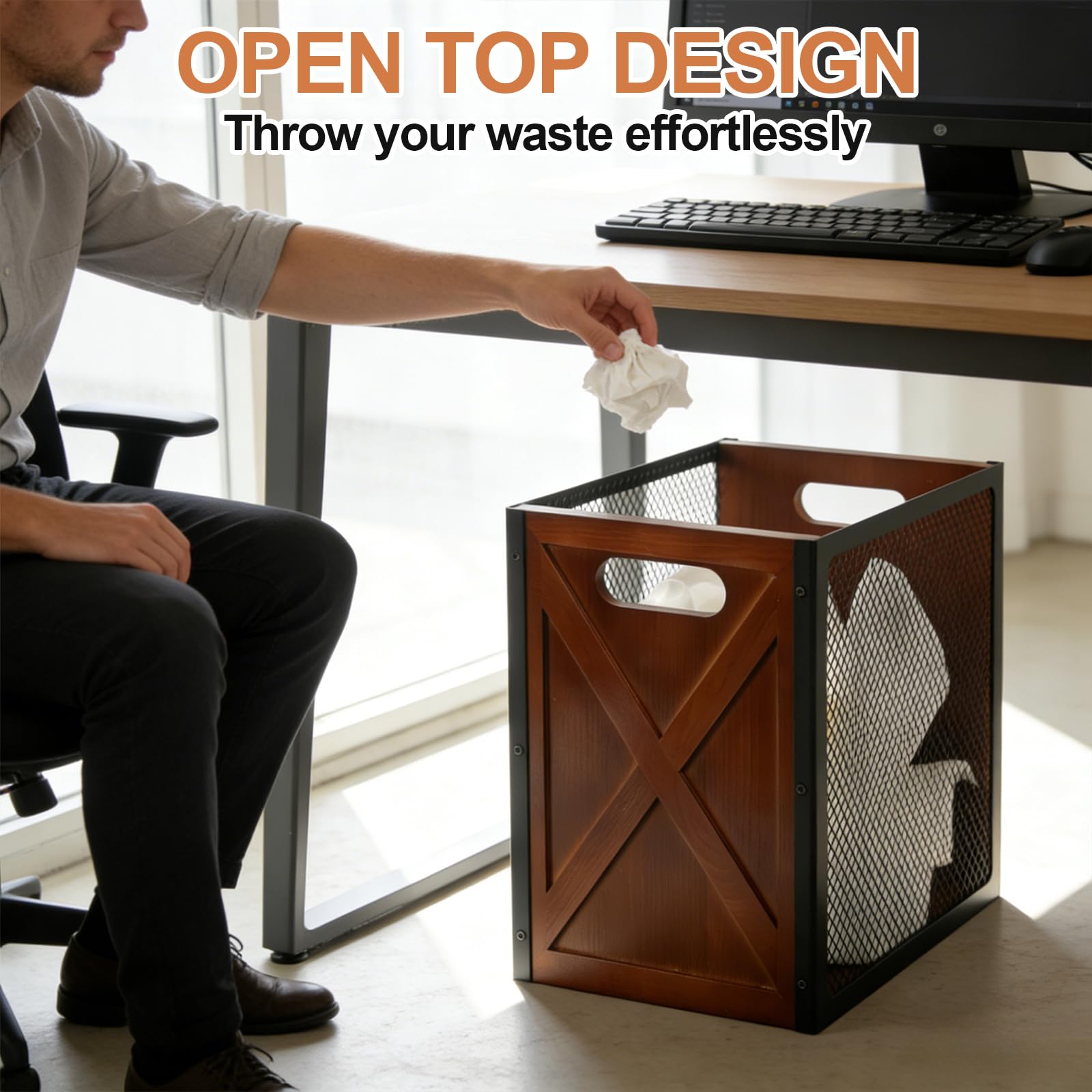 TRSPCWR compact 4.5 gallon size fits tight spaces near desks.