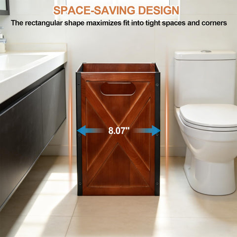 TRSPCWR dual-handles trash bin emphasizes easy lifting.