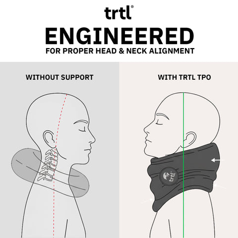 Trtl Pillow grey cover complements luggage and style