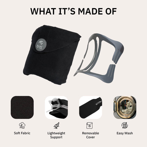 trtl Pillow machine-washable wrap keeps the cover fresh between trips.