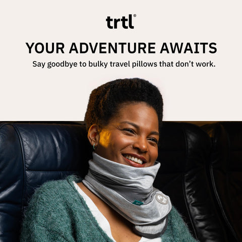 trtl Pillow Plus compact foldable design fits easily in your hand luggage.