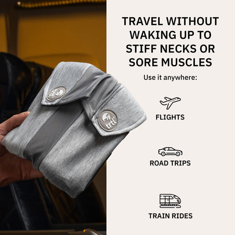 trtl Pillow Plus soft fleece cover adds cozy comfort for overnight flights.