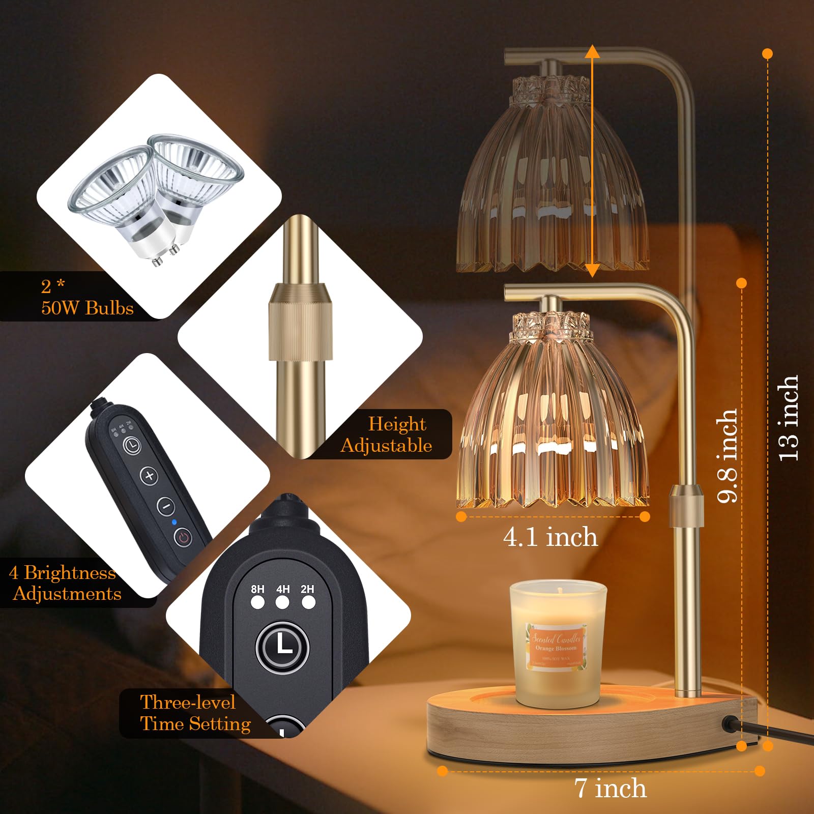 Trtyldt candle warmer lamp dimmer for mood lighting control