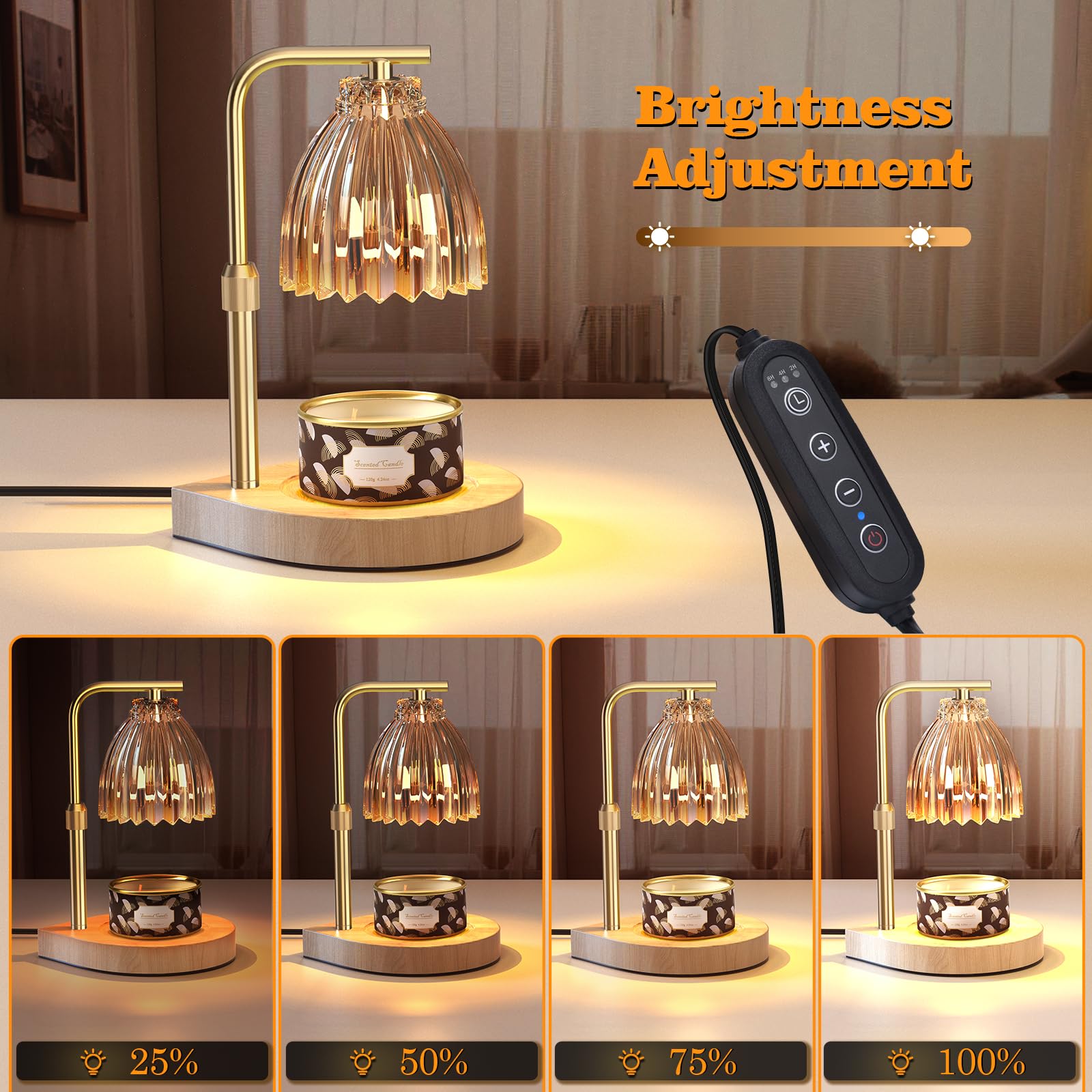 Trtyldt candle warmer lamp timer with 2/4/8 hour options