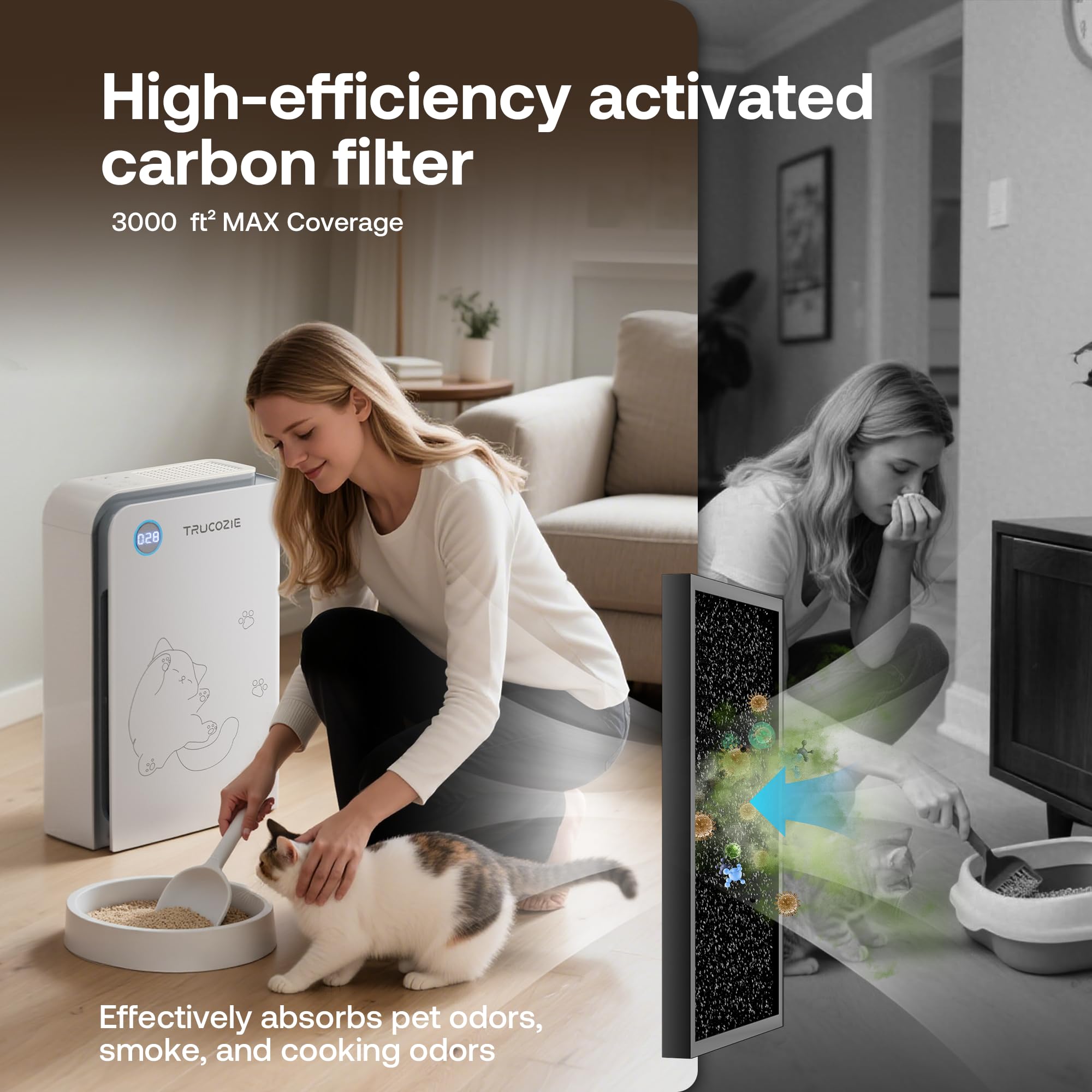 Trucozie anion technology enhances air freshness in daily use.