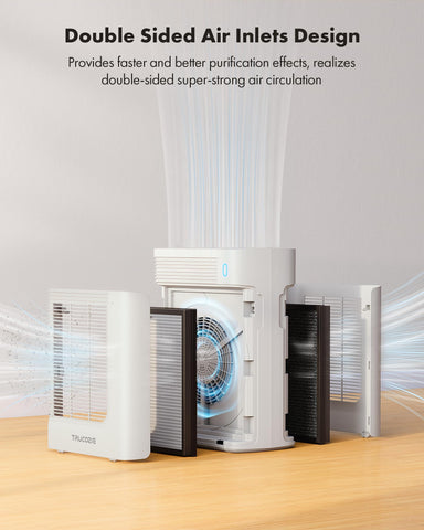 Trucozie T356 double-sided air inlet highlights faster, more even purification.