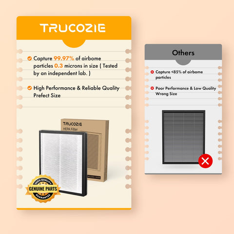 Trucozie T356 filter pack packaging shows clear replacement indicators.