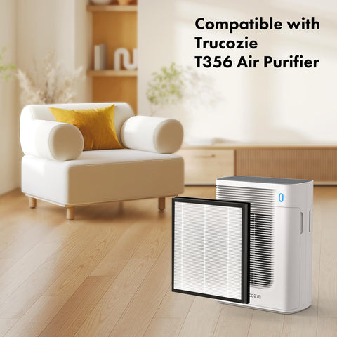 Trucozie T356 filter pack installed in purifier for dust capture.
