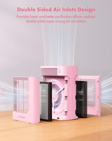 Trucozie T356 HEPA filter close-up highlighting high-efficiency filtration.