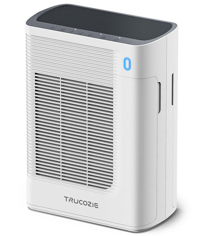 Trucozie T356 white air purifier front view for large-room air cleaning.