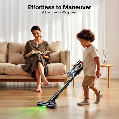 Trucozie T550 wide-angle floor brush navigates around obstacles smoothly.
